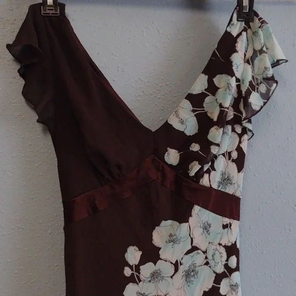 Studio Y Y2K  Floral V-Neck Dress in Brown and Blue size 7/8 - Picture 3 of 16
